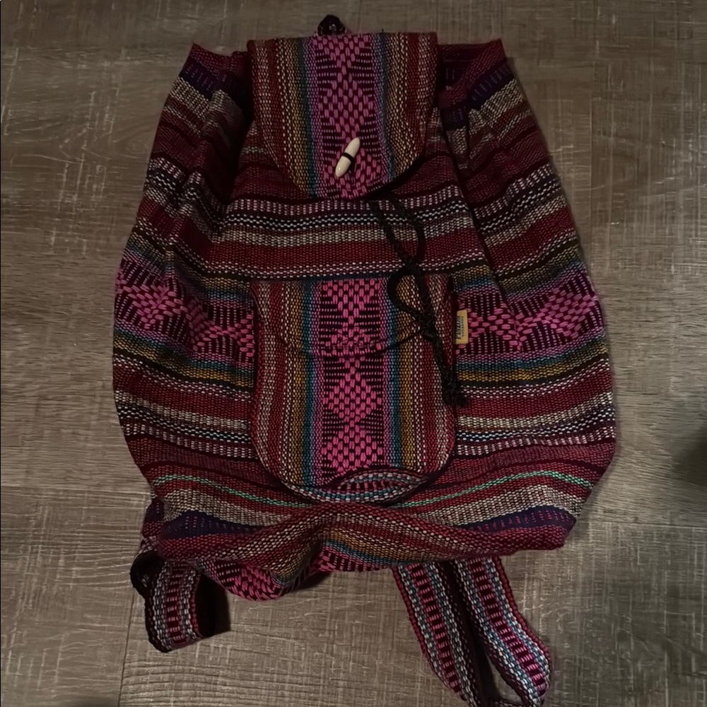 Mexican Multicolor Patterned Women's Backpack - image 1